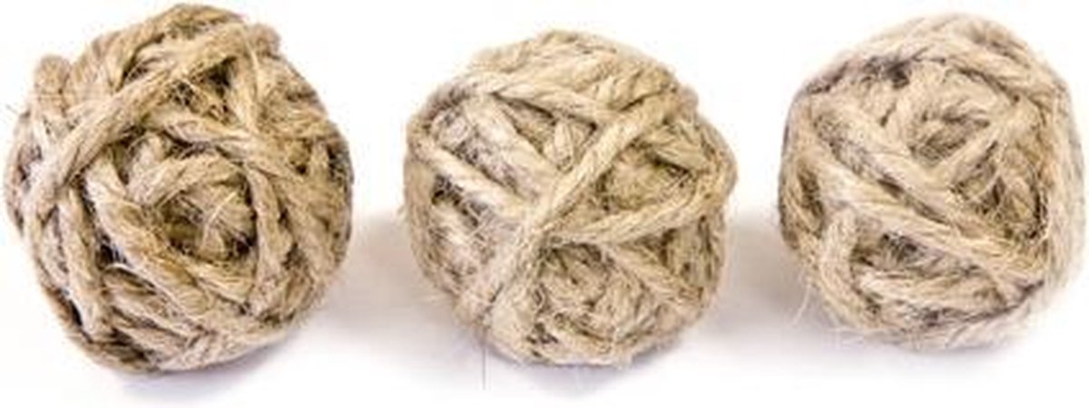 HOBI - 6 kleine touw balletjes - Decoratie > Tafeldecoratie beeldjes